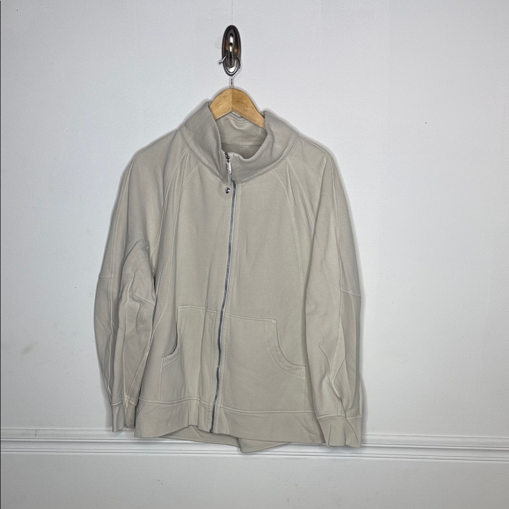 Lululemon Oversized Scuba Funnel Neck Full Zip.  Cream. XL/XXL.